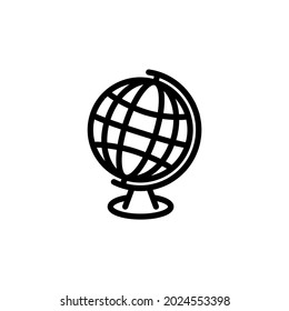 Vector globe icon on white background.