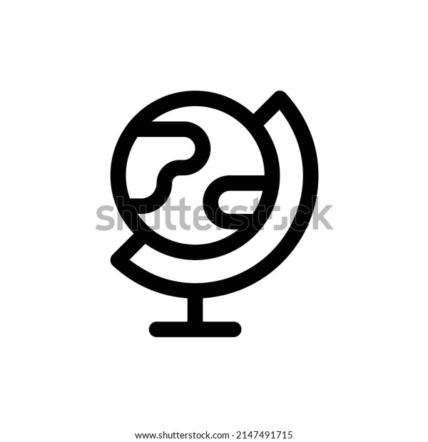 Vector Globe Icon Outline Black Stock Vector Royalty Free 2147491715