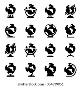 Vector Globe icon set on white background