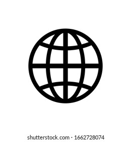 Vektorillustration Globus Symbol. Zeichen- oder Symbol-Globus-Symbole einzeln für Webseiten und mobile App