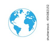Vector globe icon of the world.