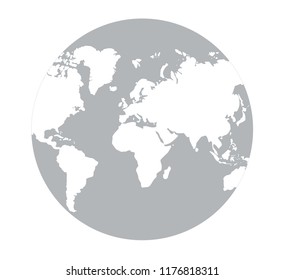 Vector globe icon of the world.