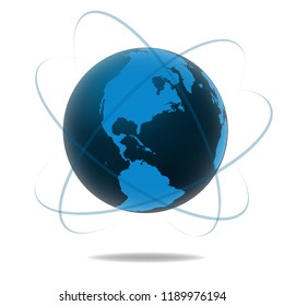 Vector globe icon of the world