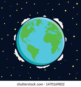Vector globe icon of the world