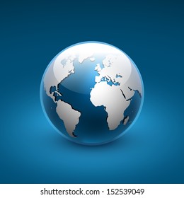 Vector globe icon of the world.