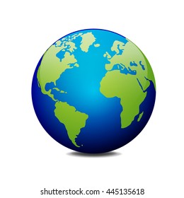 Vector globe icon of the world