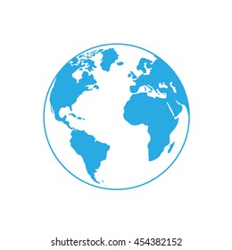 Vector Globe Icon Of The World.