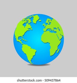 Vector globe icon of the world