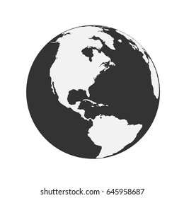 Vector globe icon of the world