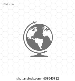 Vector globe icon of the world