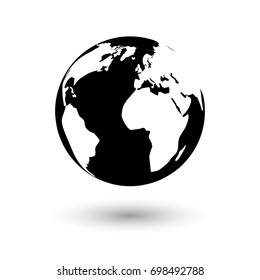 Vector globe icon of the world
