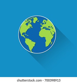 Vector globe icon of the world