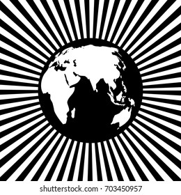 Vector globe icon of the world