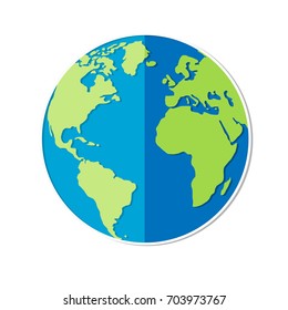 Vector globe icon of the world