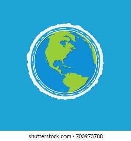 Vector globe icon of the world