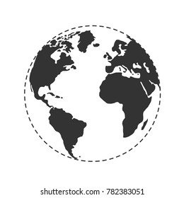Vector globe icon of the world