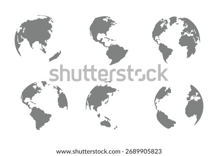 Vector globe icon of the world . globe icons set . World icons set. Earth icon collection. Globes with world maps symbol. eps1 0