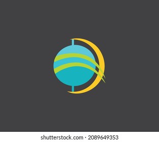 Vector globe icons. Design Template, mockup of School Globe on Table, Clipart. Front view.Vector globe of planet Earth with map of world. Isolated on black background.
