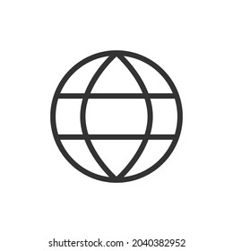 Vector globe line icon. Symbol in trendy outline style. Vector illustration isolated on a white background. 