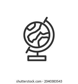 Vector globe line icon. Symbol in trendy outline style. Vector illustration isolated on a white background. 