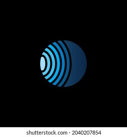 Vector globe logo. Earth wave logo. 
