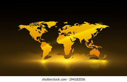 Vector globe map of the world.