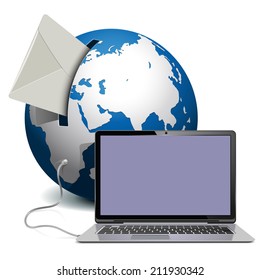 Vector Globe with Notebook