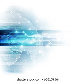 Vector globe on the digital technology background, abstract illustration