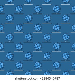 Vector Globe on Stand concept blue modern seamless pattern