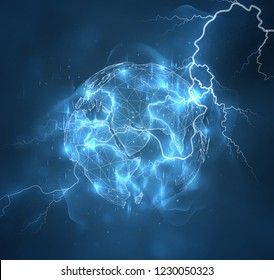 vector globe, planet earth,power, element, force of nature