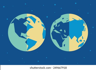 Vector globe set. Eps8. RGB. Organized by layers. Global colors. Gradients free