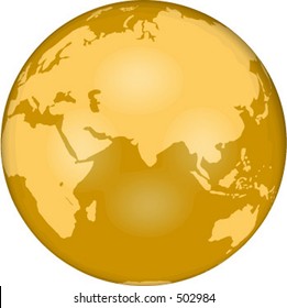 Vector Globe Showing Eastern Hemisphere