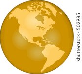 vector globe showing western hemisphere