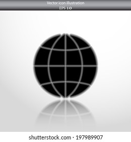 Vector globe web flat icon. Isolated on white.