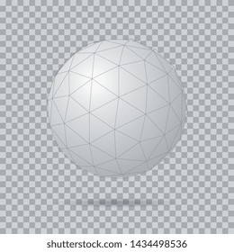 Vector globes. Abstract geometric background. Wire effect geometric 3d spheres. Abstract creative graphic for web and science.