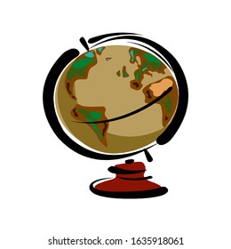 Vector globus illustration. Earth globe icon isolated on a white