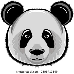 vector of a gloomy panda head