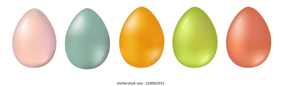 Vector glossy 3d Easter eggs