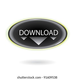 Vector glossy 3d glass download button.
