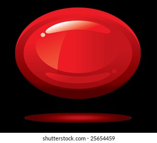 Vector glossy 3-d oval on black background