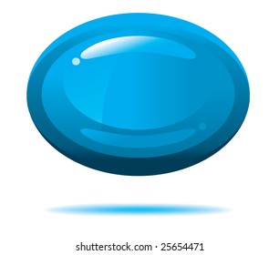 Vector glossy 3-d oval on white background