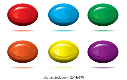 Vector glossy 3-d oval on white background