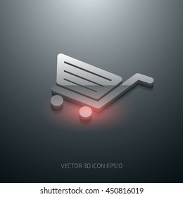 Vector glossy 3d shopping cart icon