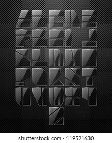 Vector glossy alphabet in modern style