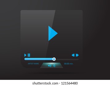 Vector glossy audio, video player