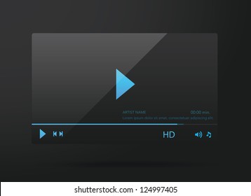 Vector glossy audio, video player