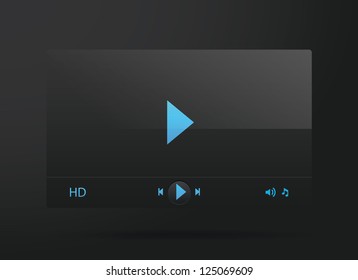 Vector glossy audio, video player