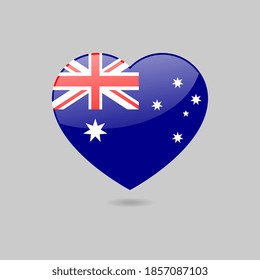 Vector Glossy Australian Flag Heart