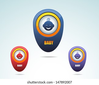 Vector Glossy Baby Icon/Button 