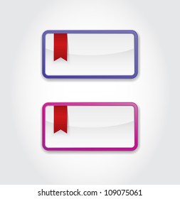 Vector glossy banner / box with red ribbon